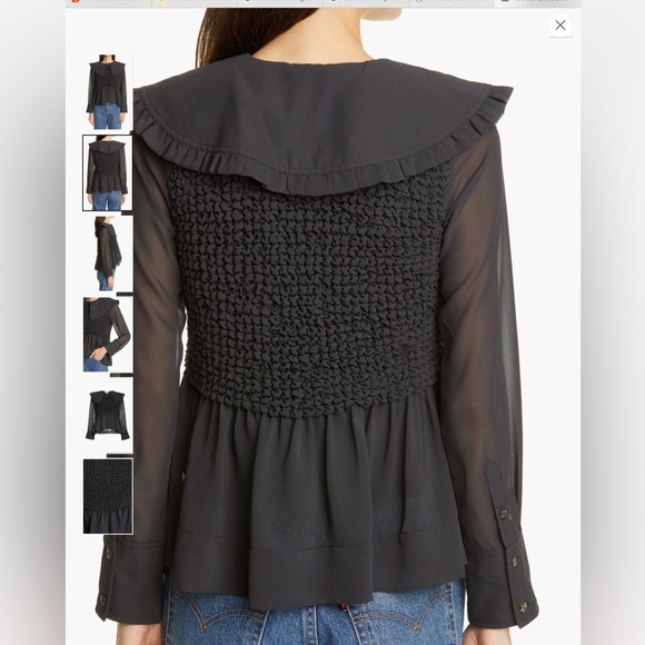 Ganni Phantom Ruffled Collar Blouse - Picture 3 of 14